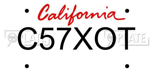 C57XOT California License Plate