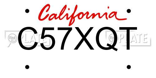 C57XQT California License Plate