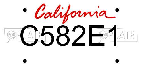 C582E1 California License Plate