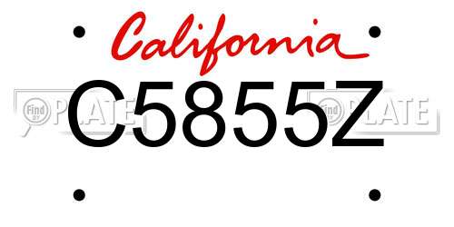 C5855Z California License Plate