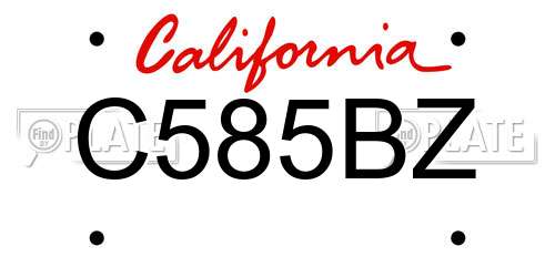 C585BZ California License Plate