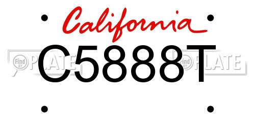 C5888T California License Plate