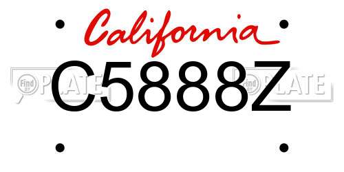 C5888Z California License Plate