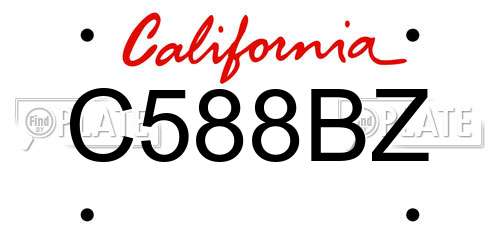 C588BZ California License Plate