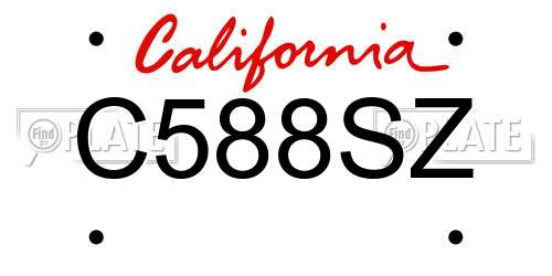 C588SZ California License Plate