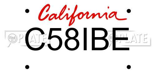 C58IBE California License Plate