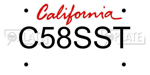 C58SST California License Plate
