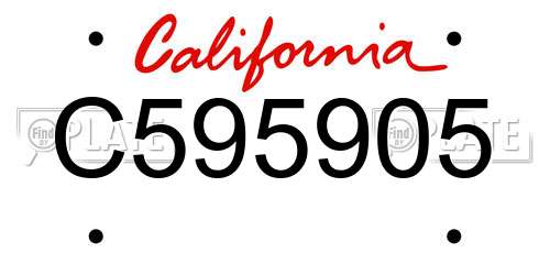 C595905 California License Plate