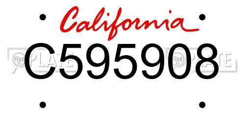 C595908 California License Plate