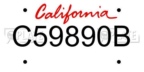 C59890B California License Plate