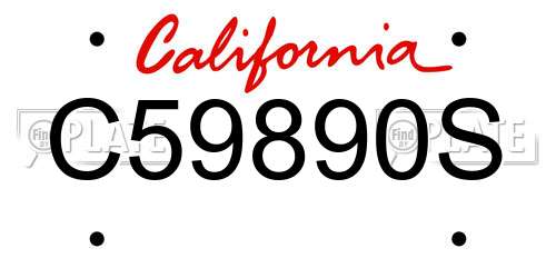 C59890S California License Plate