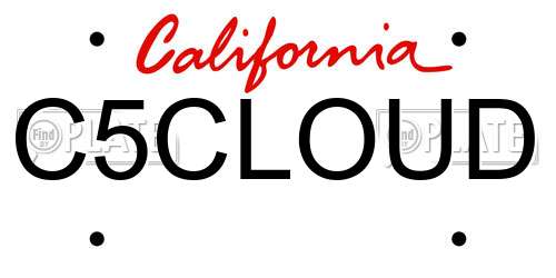 C5CLOUD California License Plate