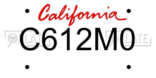 C612M0 California License Plate