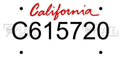 C615720 California License Plate