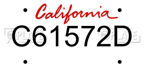 C61572D California License Plate