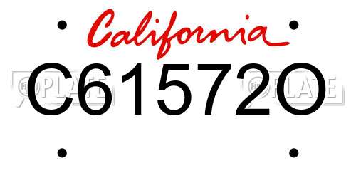 C61572O California License Plate