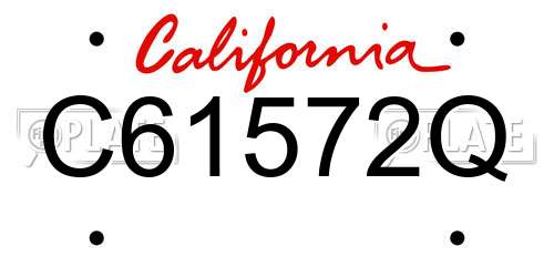 C61572Q California License Plate