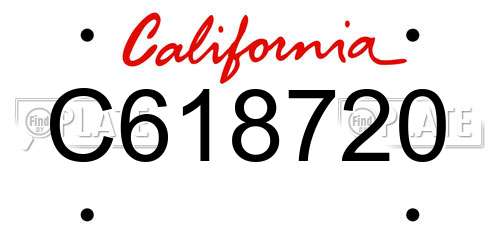 C618720 California License Plate