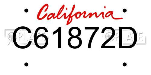C61872D California License Plate