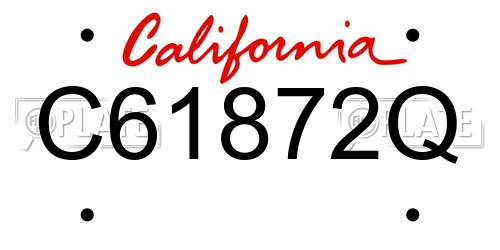 C61872Q California License Plate