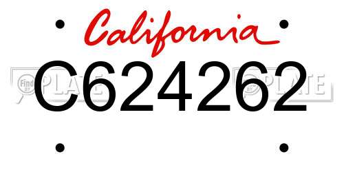 C624262 California License Plate