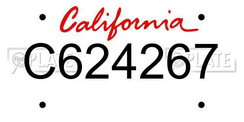 C624267 California License Plate