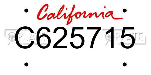 C625715 California License Plate