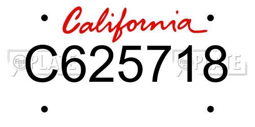 C625718 California License Plate