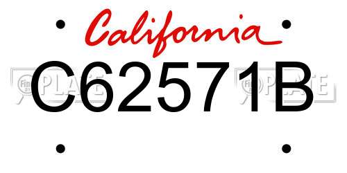 C62571B California License Plate