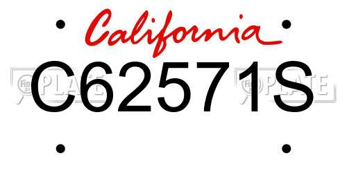 C62571S California License Plate