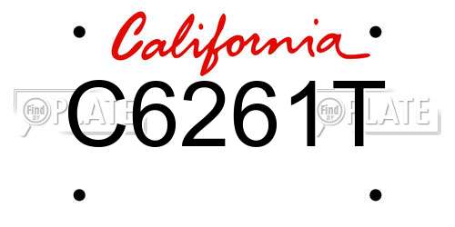 C6261T California License Plate