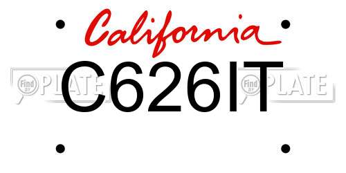 C626IT California License Plate