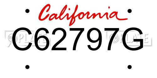 C62797G California License Plate