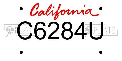 C6284U California License Plate