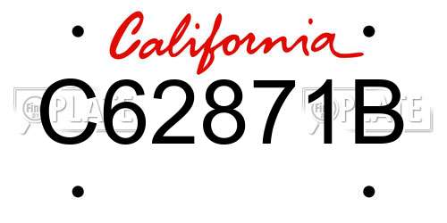 C62871B California License Plate