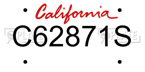 C62871S California License Plate
