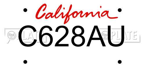 C628AU California License Plate