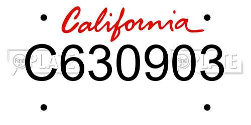 C630903 California License Plate
