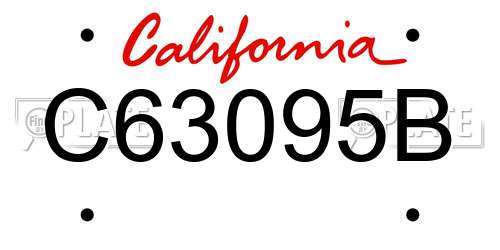 C63095B California License Plate