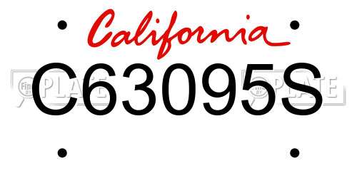 C63095S California License Plate