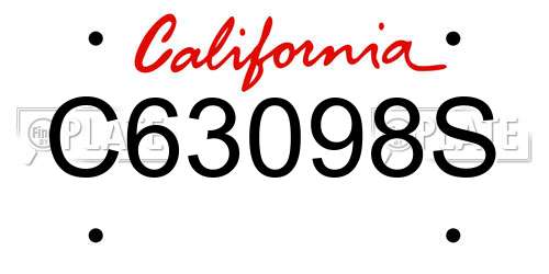 C63098S California License Plate