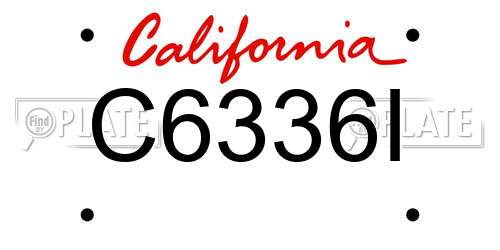 C6336I California License Plate