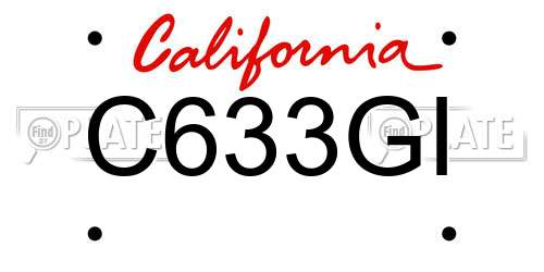 C633GI California License Plate