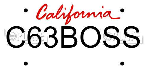C63BOSS California License Plate