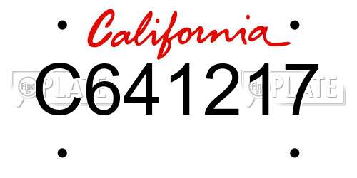 C641217 California License Plate