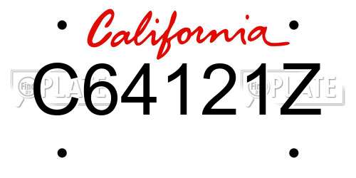 C64121Z California License Plate