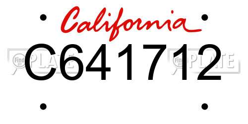 C641712 California License Plate