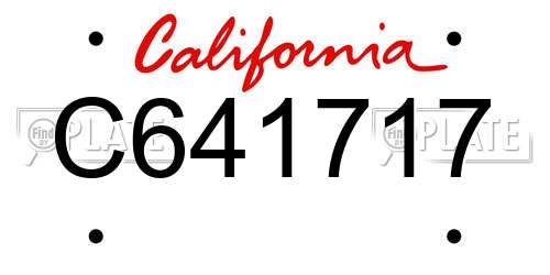 C641717 California License Plate