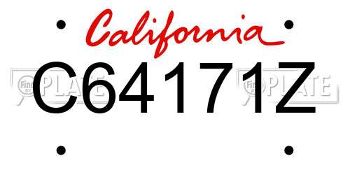 C64171Z California License Plate