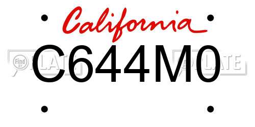 C644M0 California License Plate